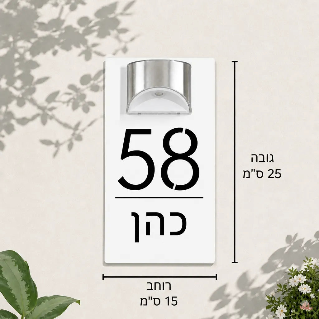 שלט בהתאמה אישית עם תאורה סולארית