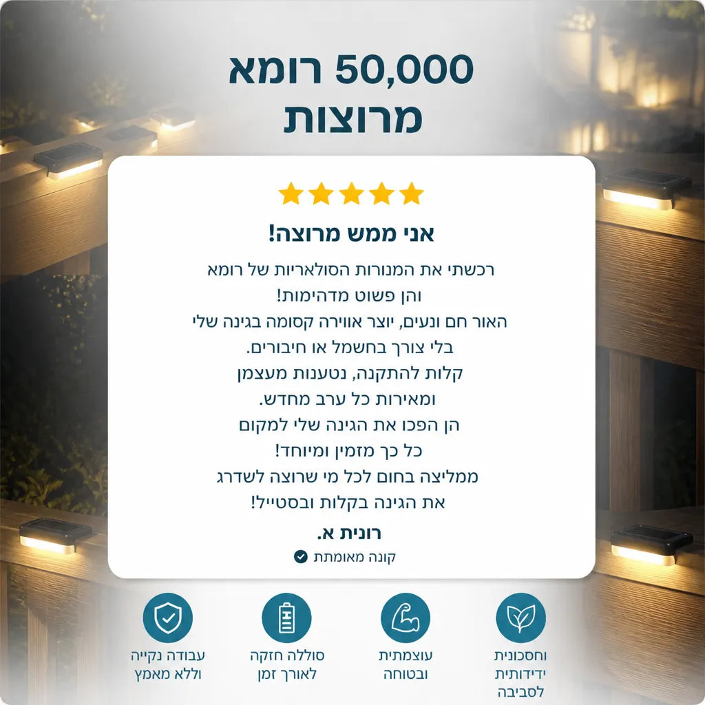 מנורות סולאריות לגינה